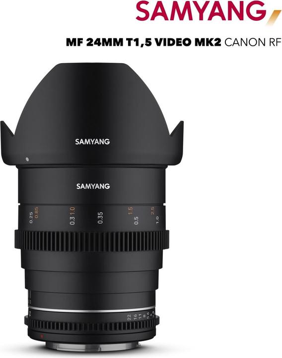 Image du produit Samyang MF 24mm T1,5 VDSLR MK2 Canon RF (Canon RF, Micro Four Thirds, APS-C / DX, Plein format)