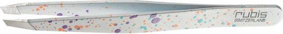 Actual product image Rubis Pinzette Actionpainting schräg, weiss, Inox