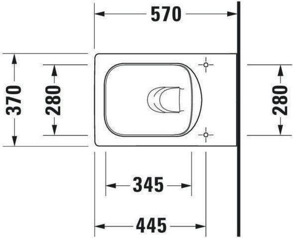Produktbild Duravit Wand-WC VERO AIR RIMLESS tief, 370x570mm weiss (1 x)