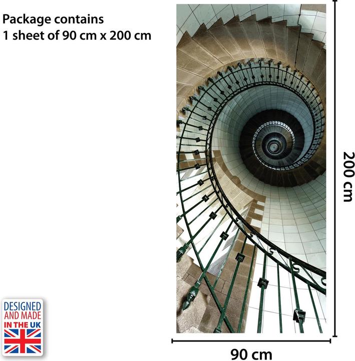 Immagine prodotto Walplus Wall Tattoo Spiral scale a chiocciola Porta Murale (90 x 200 cm)