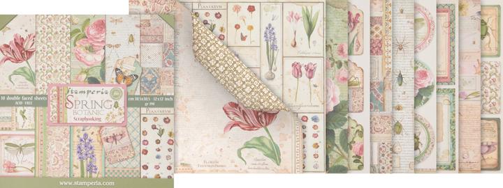 Immagine prodotto Stamperia Blocco scrapbook "Primavera botanica", 10 fogli, 30,5x30,5cm (190 g/m², 10 x)