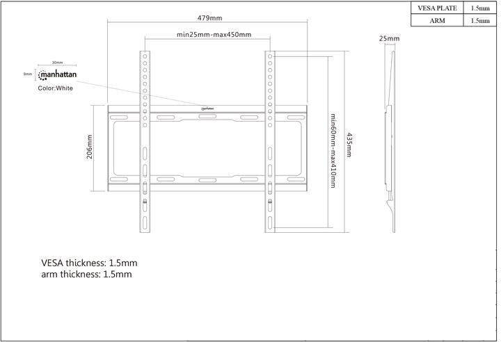 Produktbild Manhattan 460934 (Wand, 55", 40 kg)