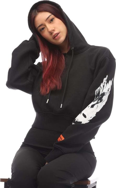 Immagine prodotto Heron Preston Felpa Corta con Cappuccio Teschio Fiammeggiante Donna (36 D)