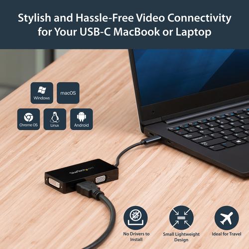 Produktbild StarTech USB-C Multiport Adapter (DVI, VGA, HDMI, 8.50 cm)