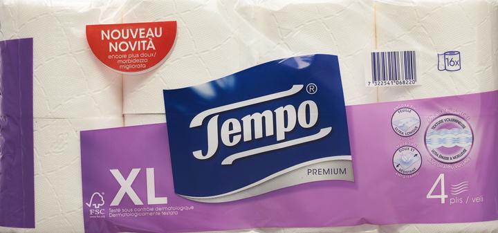 Immagine prodotto Tempo Carta igienica premium bianca a 4 veli 110 fogli (16 x)