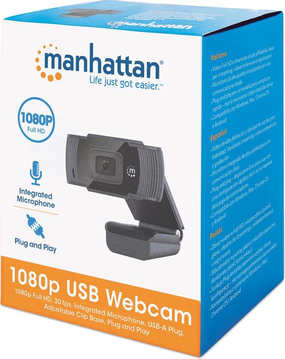Actual product image Manhattan Webcam 2 megapixel 1080p microphone (2 Mpx)