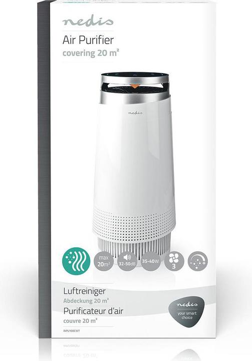 Actual product image Nedis Air purifier | suitable for space up to: 20 m² | Clean air delivery rate (CADR): 130 m³/ (20 m²)