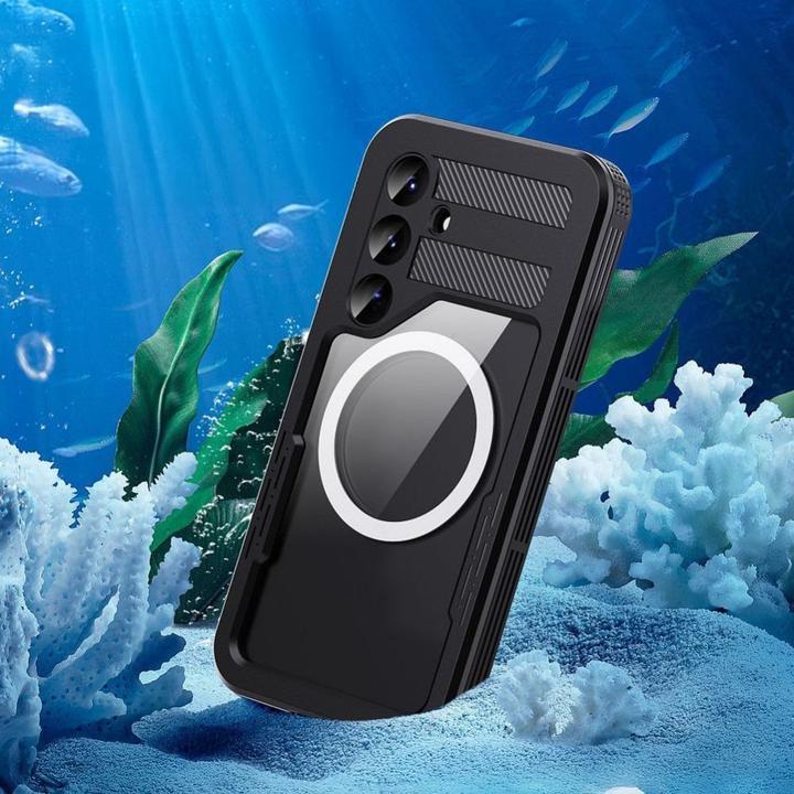 Image du produit OEM Case universal for sports Waterproof case SHELLBOX MARS with metal ring for SAMSUNG S25 black (Samsung Galaxy S25)