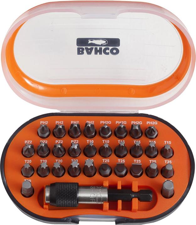 Produktbild Bahco Bitsatz, für Schlitz-, Phillips-, Pozidriv-, TORX- und Innensechskantschrauben (0, 3x Pz2, 3xPH2, PH1, PZ1, PZ3, 2x PH2, PH3, 2 x PZ)