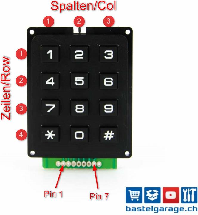 Produktbild Purecrea Keypad Tastenfeld 4x3 Matrix