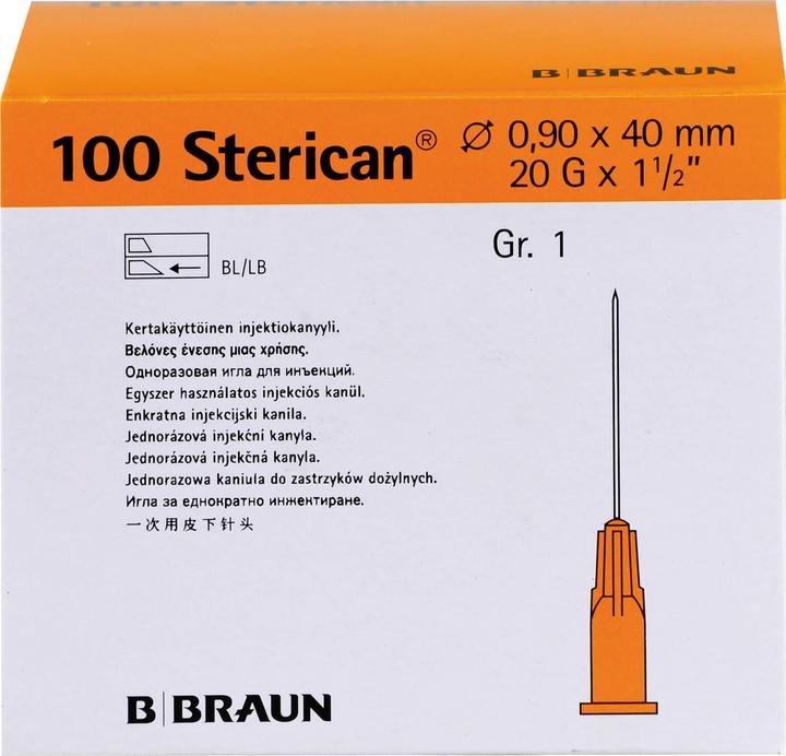 Image du produit B.Braun Aiguille 20G 0.90 x 40mm jaune Luer, 100 pièces