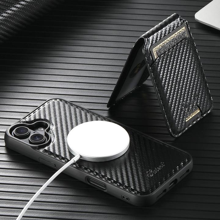 Immagine prodotto Ueli Express Copertina magnetica in carbon look con porta carte di credito staccabile (Apple iPhone 16)