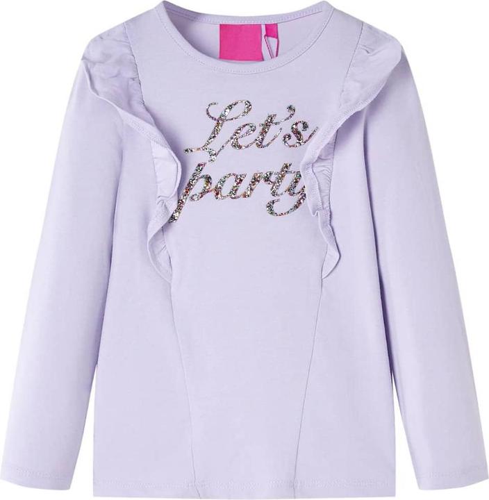VidaXL Kinder-Langarmshirt Helllila 116,Material: 95 % Baumwolle. 5 (116)