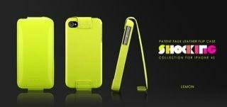 Image du produit more. Shocking Collection Étui à clapet pour iPhone 4/4S - Jaune (Apple iPhone 4)