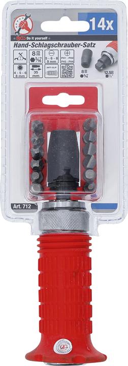 Immagine prodotto BGS Set di avvitatori a impulsi manuali con punte e bussole esagonali da 12,5 mm (1/2") (Chiave a brugola)