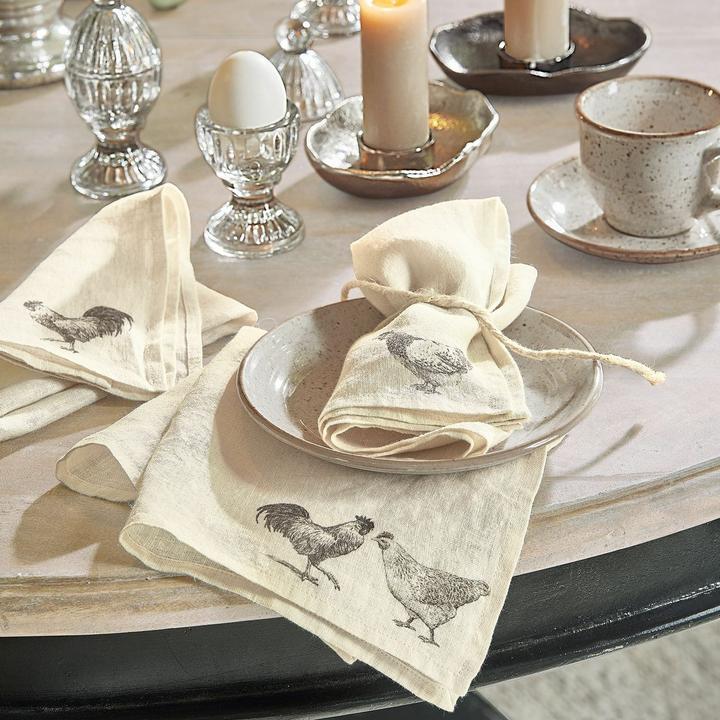 Image du produit Loberon Serviette 4er Set Walorine creme (4 x, 40 x 40 cm)
