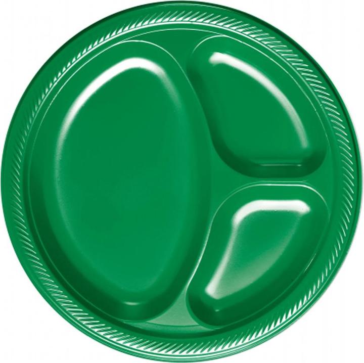 Actual product image Amscan Plastic Divided Plate (Pack of 20) (20 x)