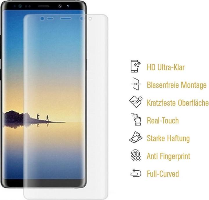 Produktbild Protectorking 1x Panzerfolie Anti-Shock Full Cover HD Klar (1 Stück, Samsung Galaxy Note 8)