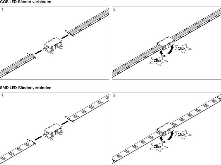 Produktbild L&S Verbindungsstecker COB/SMD 8 mm Tudo+COB 12 / 24 V