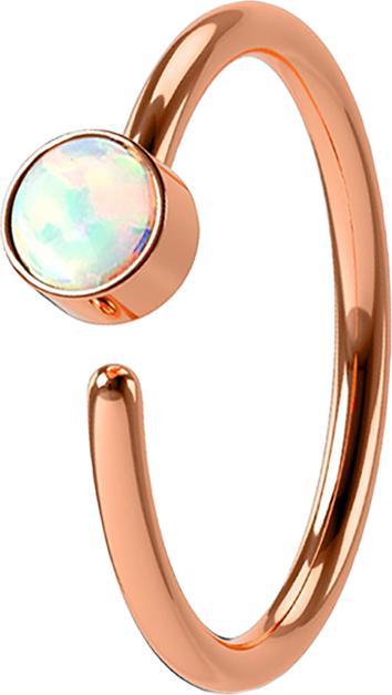 Produktbild Star Piercing Micro Piercing Ring rosegold mit Opal weiss (Chirurgenstahl 316L, ohne Messing)