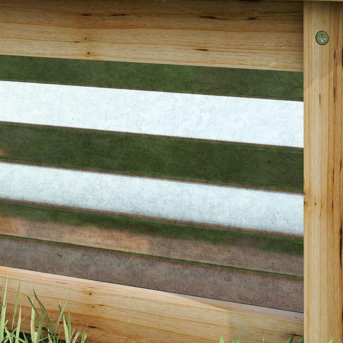 Produktbild Swisshandel24 Hochbeet aus Metall, Blumenkasten Pflanzkasten mit Holzrahmen, Gemüsebeet, Kräuterbeet für Garten, B