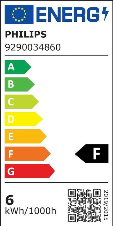 Label énergétique Philips MAS LEDspot VLE 6-50W/927 PAR20 E27 40° dimmable EEK F (E27, 6 W, 500 lm, 1 x, F)