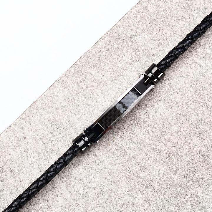 Produktbild Morellato Modern men Ìs black leather bracelet Moody SQH59 (21 cm, Leder, Edelstahl, Carbon)