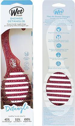 Wet Brush Shower Detangler Pink Glitter -