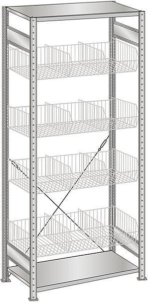 Actual product image Schulte Lagertechnik Wire mesh basket boltless shelving, galvanized
