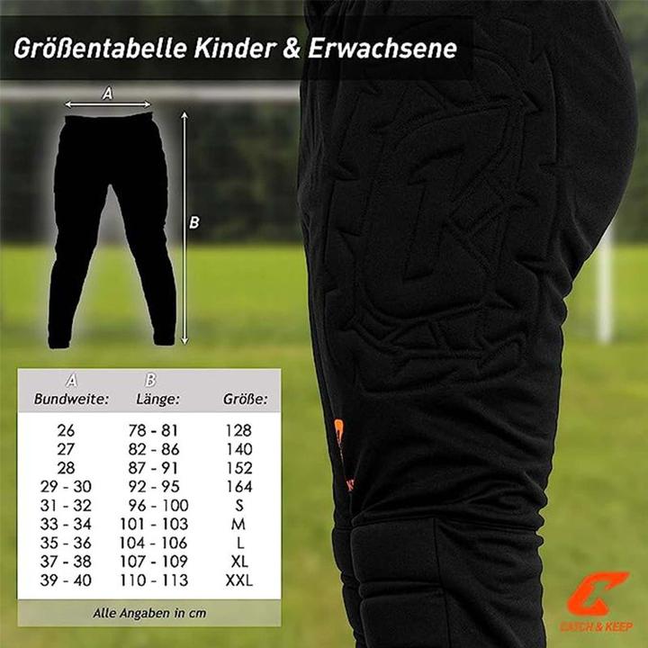 Immagine prodotto Catch & Keep Pantaloni da portiere Flight Protection Taglia M Nero Calcio Portiere Pantaloni da allenamento per (M)
