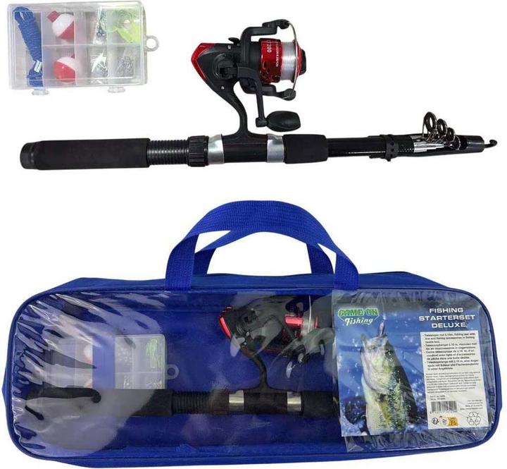 Produktbild Game on fishing Starterset Deluxe in der Aufbewahrungstasche (Teleskoprute, 28 cm)