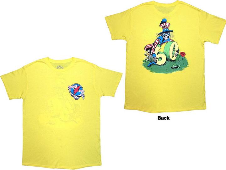 Actual product image Grateful Dead Rose Pose Yellow Back Print (S)