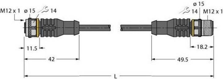 Actual product image Turck 6630872 Sensor/actuator plug connector assembled 10 m no. of poles 12 1 pc. (10 m)