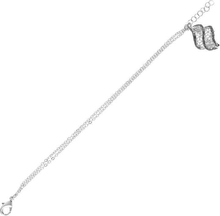 Actual product image Ottaviani Rhodium-plated bracelet with black diamond glitter