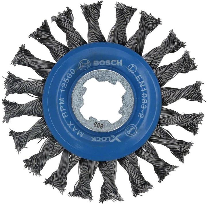 Immagine prodotto Bosch Professional Zubehör PRO Spazzola a disco X-Lock pesante in metallo, 115 x 0,5 mm, filettatura (0,50 mm)