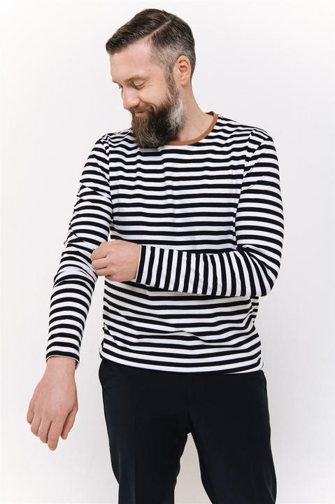 Image du produit Hebe T-shirt à manches longues avec rayures (M)