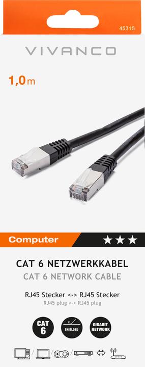 Actual product image Vivanco Network cable (F/UTP, CAT6, 1 m)
