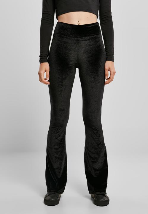 Actual product image Urban Classics Ladies High Waist Velvet Boot Cut Leggings (XS)