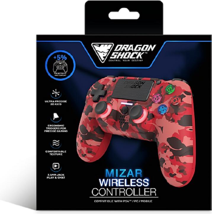Produktbild DragonShock Controller Miraz Wireless rot camo PS4 (PS4)