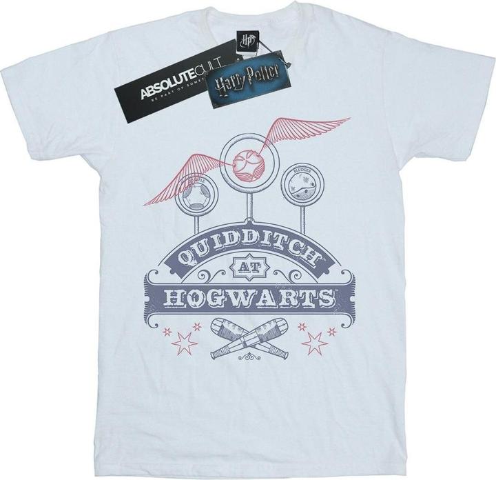 Actual product image Womens/Ladies Quidditch At Hogwarts Cotton Boyfriend T-Shirt (M)