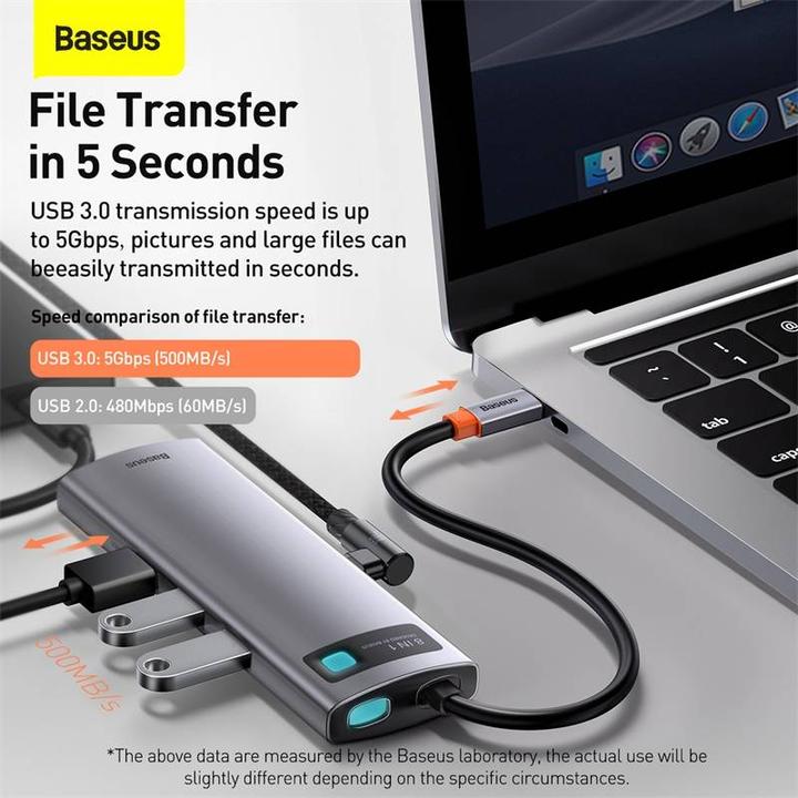Image du produit Baseus Série Gelam en métal (USB-C, 8 Ports)