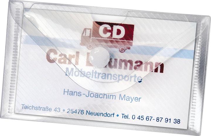 Image du produit Veloflex Pochette pour cartes de visite Crystal ouverte en haut non adhésive Polypropylène transparent