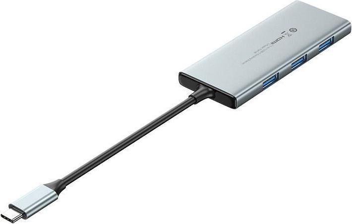 Actual product image Vention USB-C to HDMI, 3x USB 3.0, SD, TF, PD Hub TOPHB 0.15m Grey (USB-C, 4 Ports)