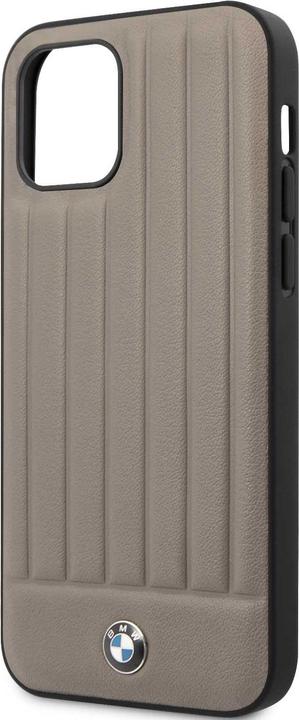 Produktbild BMW PC/TPU Shiny Hard Case Genuine Leather with Vertical Hot Stamped Lines (Apple iPhone 12)