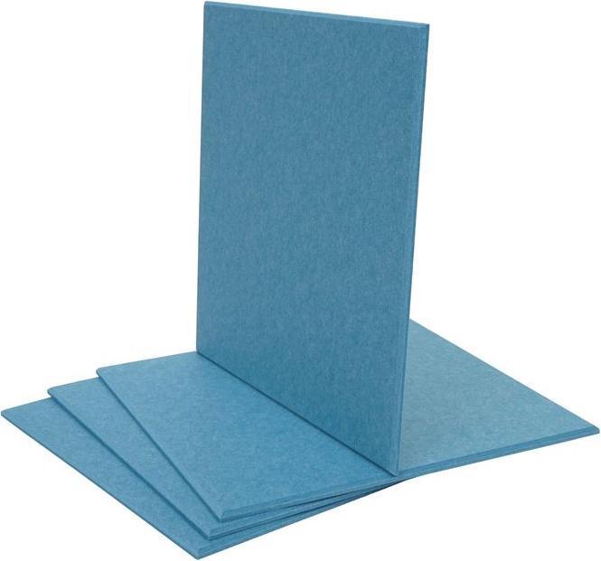 Immagine prodotto Mendler Set di 4 pannelli acustici da parete HWC-L52, fonoassorbenti da 1 metro quadro 50x50cm, blu