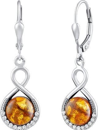 Actual product image Silvego Silver earrings with real amber JST147107EJ