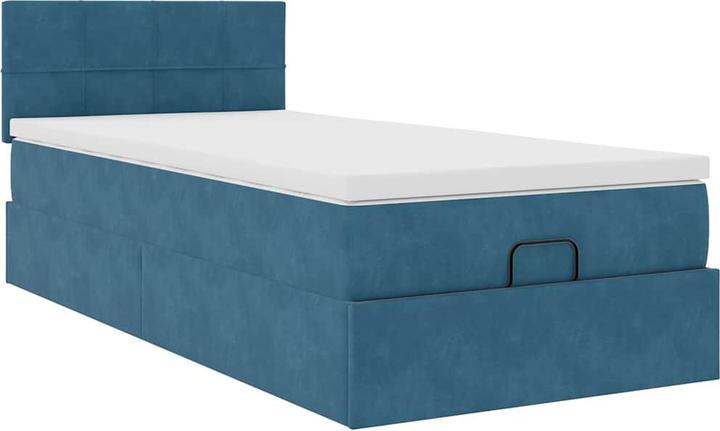 Image du produit VidaXL Lit ottoman avec matelas bleu foncé 120x200 cm velours (120 x 200 cm)