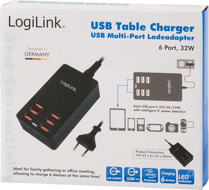 Actual product image LogiLink Table charging adapter PA0139 (32 W)