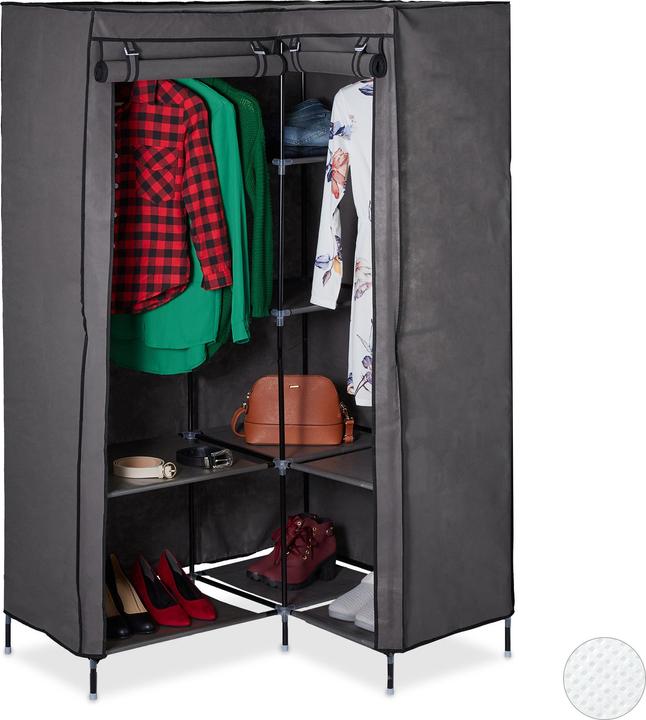 Actual product image Relaxdays Corner Canvas Wardrobe (100 x 83 x 169 cm)