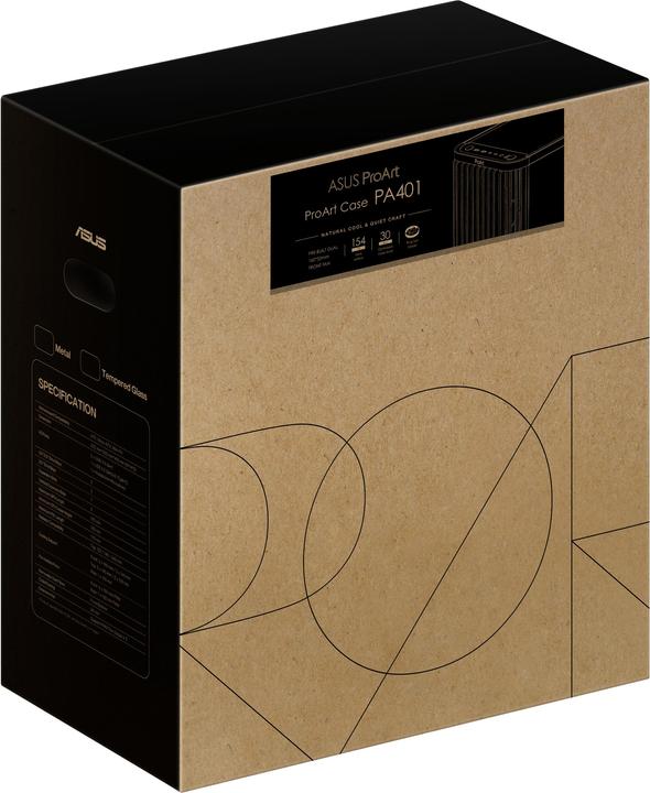 Produktbild ASUS Case PROART PA401 WOOD TG PWM BLACK (ATX)
